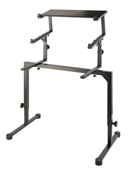 K&M controller keyboard tray black with mounting hardware and adjustment features