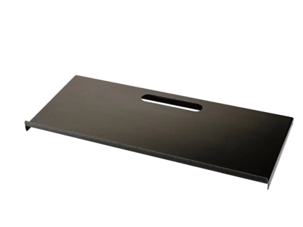 K&M black controller keyboard tray with mounting hardware and adjustment features