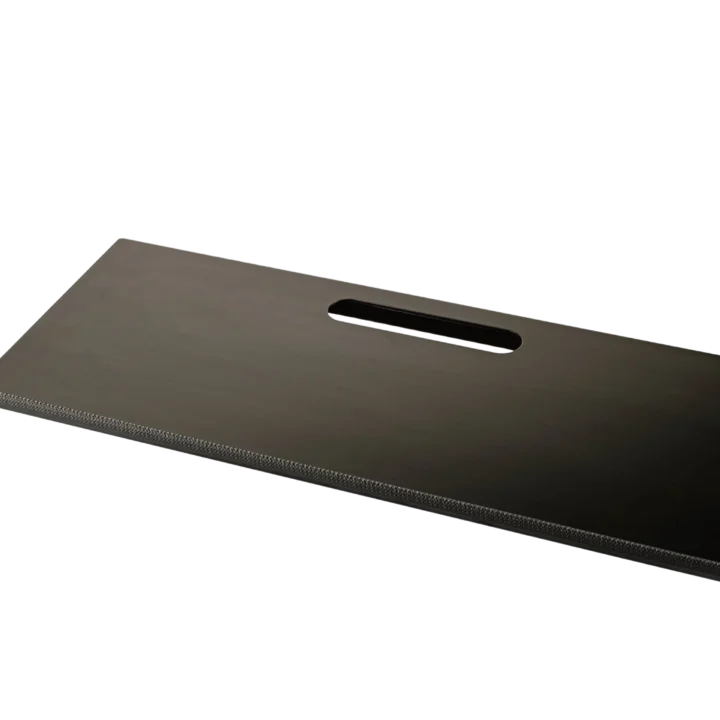 K&M black controller keyboard tray with mounting hardware and adjustment features