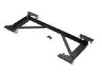 K&M digital piano trolley in black supporting keyboard in studio application setup