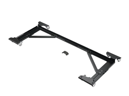 K&M digital piano trolley black steel frame with wheels and adjustable height mechanism