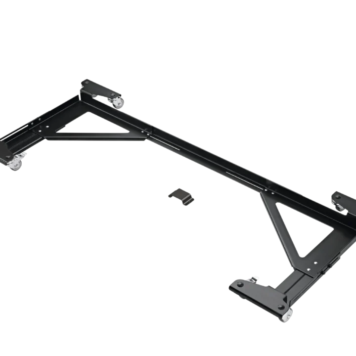 K&M digital piano trolley black steel frame with wheels and adjustable height mechanism