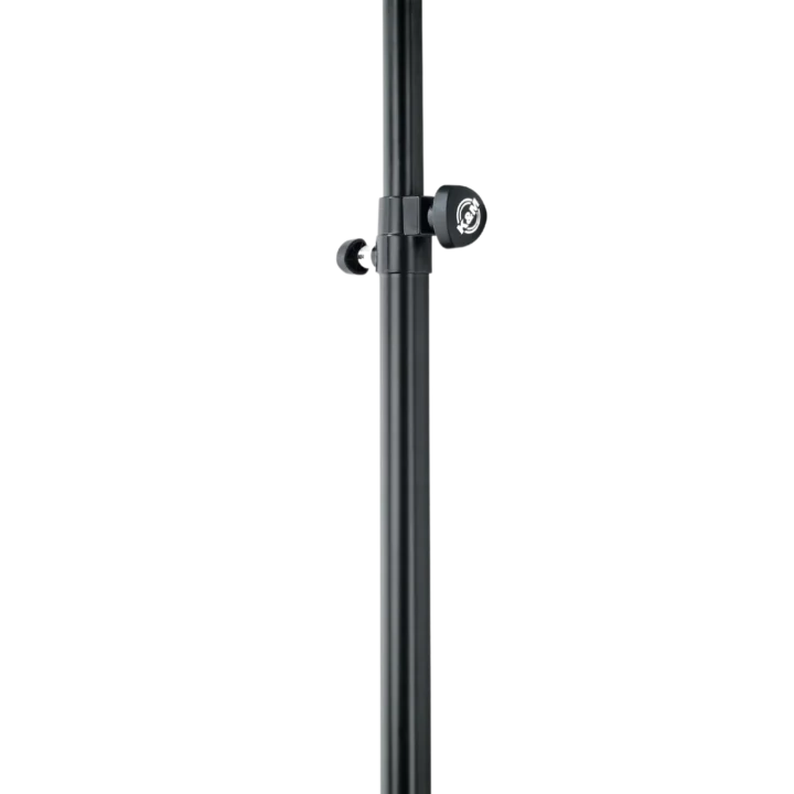 K&M distance rod black finish microphone stand extension accessory front view