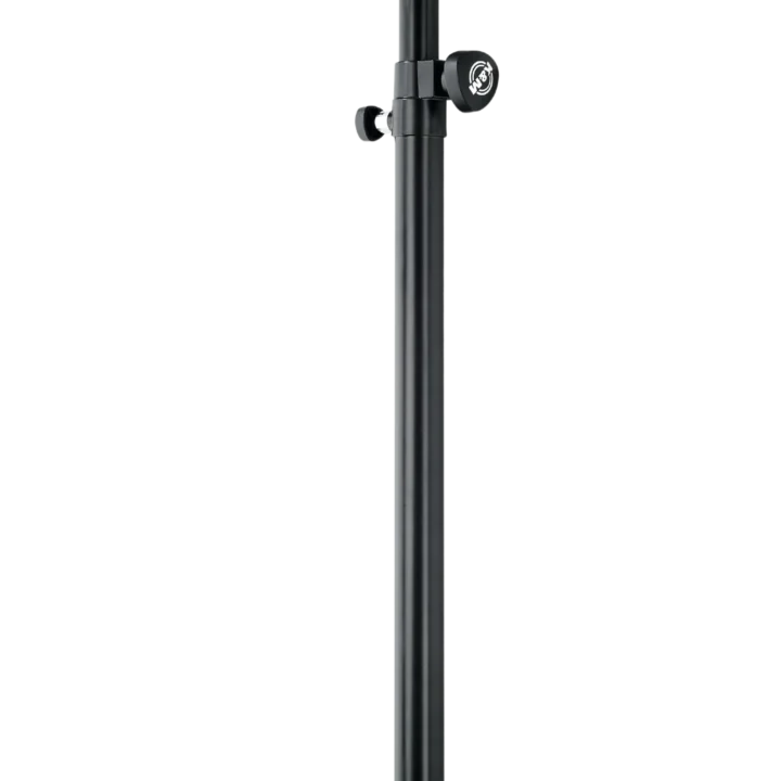 K&M distance rod with ring lock mechanism, black finish, top and bottom view