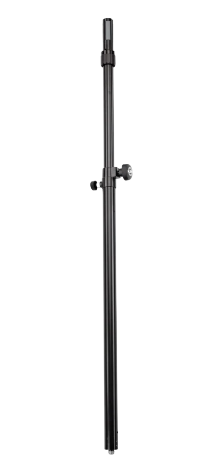 K&M distance rod with ring-lock mechanism in black finish, front view