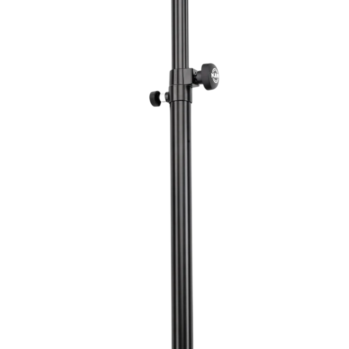 K&M distance rod with ring-lock mechanism in black finish, front view