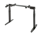 K&M electric keyboard stand black finish front view with adjustable height mechanism