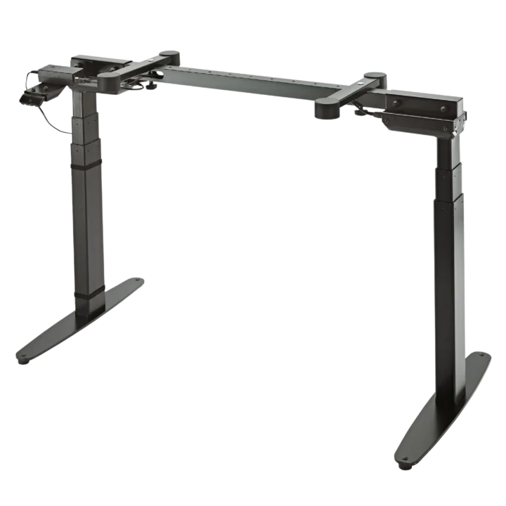 K&M electric keyboard stand black finish front view with adjustable height mechanism