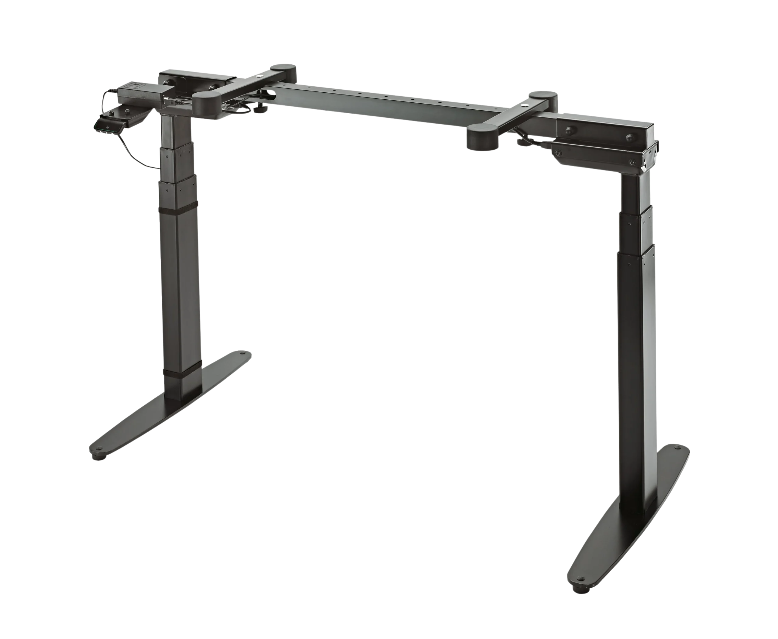 K&M Electric Keyboard Stand Black Front View K&M electric keyboard stand black finish front view with adjustable height mechanism