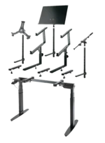 K&M electric keyboard stand black dimensional specifications and measurements diagram