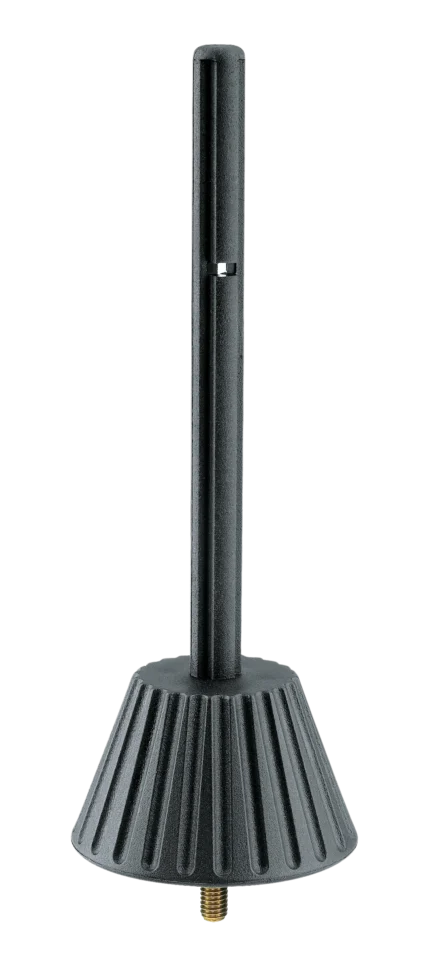 K&M black flute peg replacement part, front view showing threaded design and grip texture