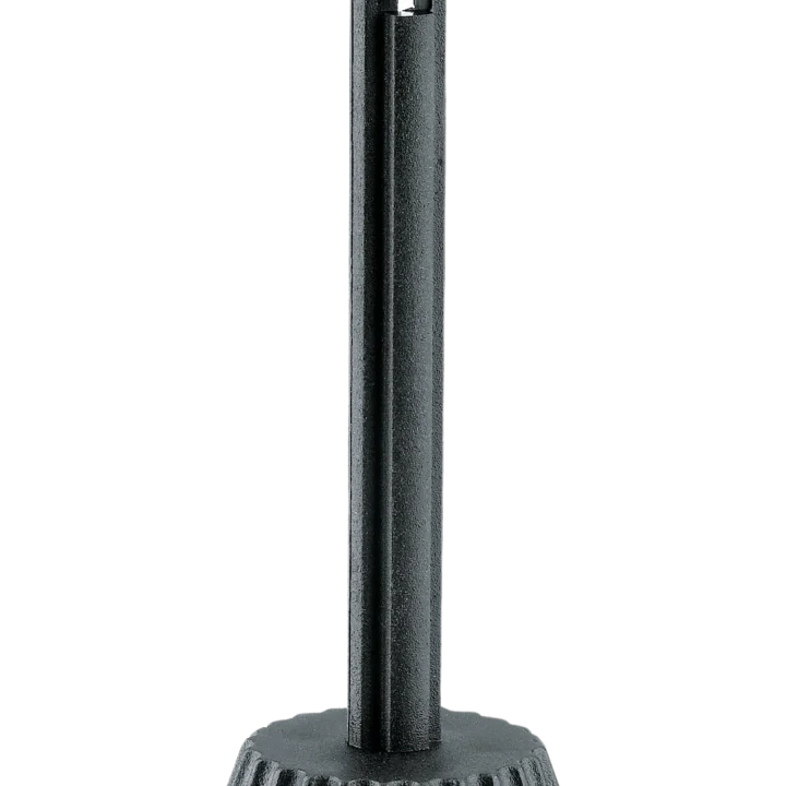 K&M black flute peg replacement part, front view showing threaded design and grip texture