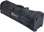 K&M heavy-duty carry case for microphone stands showing protective storage and transport application