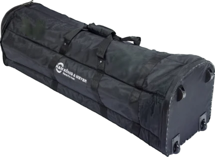 K&M heavy-duty carry case for microphone stands showing protective storage and transport application