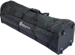K&M heavy-duty carry case for microphone stands showing protective storage and transport application