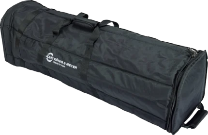 K&M heavy-duty carry case for microphone stands with protective padding and metal hardware