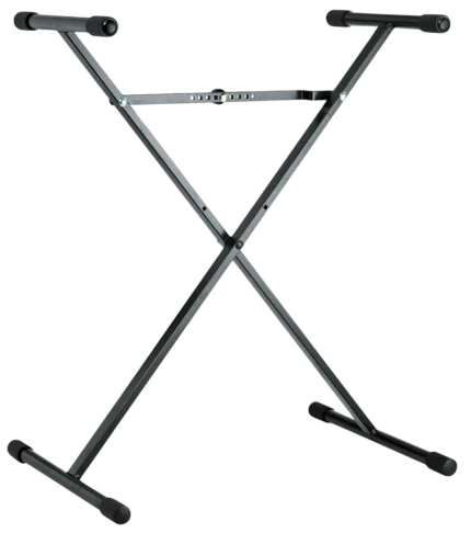 K&M keyboard stand black finish front view professional music equipment