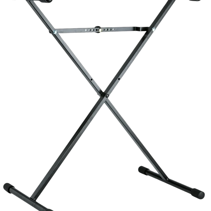 K&M keyboard stand black finish front view professional music equipment
