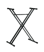K&M black keyboard stand with adjustable height and sturdy metal frame construction