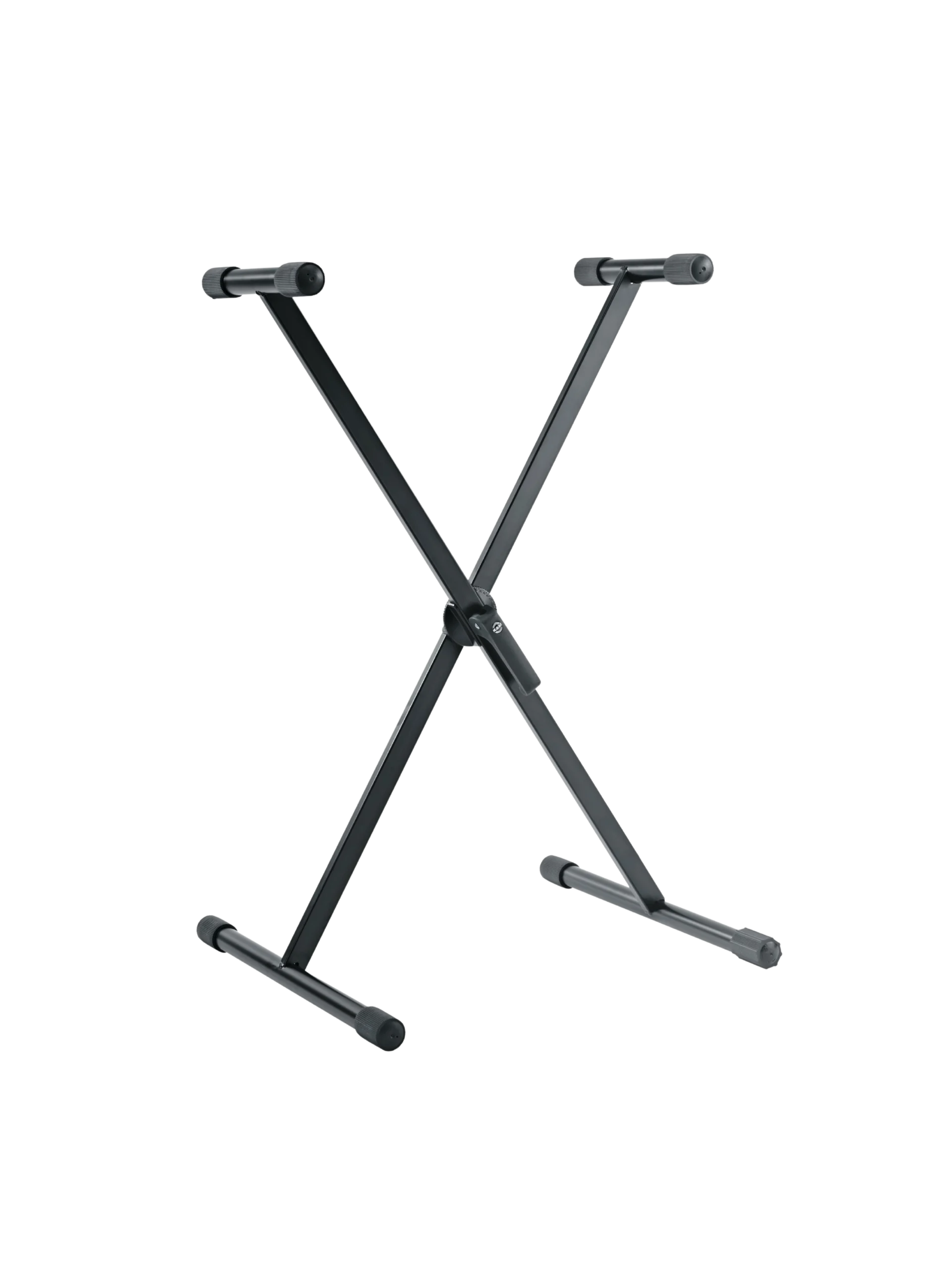 K&M Keyboard Stand Black Main View K&M black keyboard stand front view with adjustable height and sturdy base