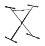 K&M keyboard stand for kids in black with adjustable height and sturdy base design