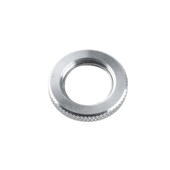 K&M knurled washer aluminum hardware component front view detail