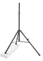 K&M leveling leg for speakers and lighting fixtures, dimensional diagram with measurements