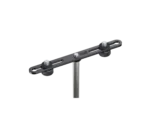 K&M microphone bar in black finish, professional mic stand accessory with adjustable mounting bracket