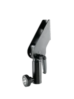 K&M mounting adapter for 35mm tubes, black finish, close-up detail view showing connector mechanism