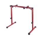 K&M Omega Pro keyboard stand red finish close-up detail showing construction quality