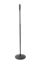 K&M Performer One Hand Adjustable microphone stand with black finish and telescoping boom arm