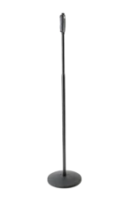 K&M Performer One Hand Adjustable microphone stand with black finish and telescoping boom arm
