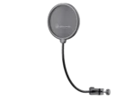 K&M Popkiller black microphone windscreen dimensional diagram with measurements and specifications