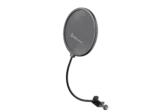 K&M Popkiller black microphone pop filter with mesh screen and mounting bracket assembly