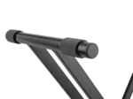 K&M Rick keyboard stand in black supporting electronic keyboard in live performance setup