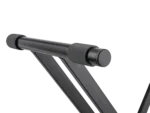 K&M Rick keyboard stand in black supporting electronic keyboard in live performance setup