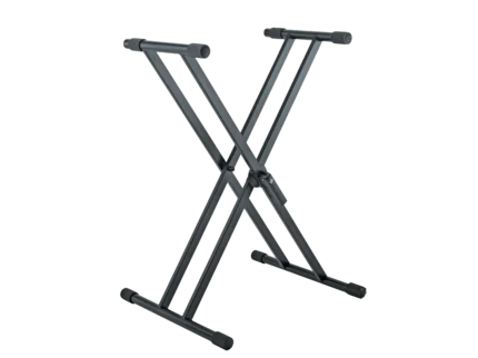 K&M Rick keyboard stand in black with sturdy metal frame and adjustable height mechanism
