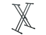 K&M Rick keyboard stand in black with sturdy metal frame and adjustable height mechanism