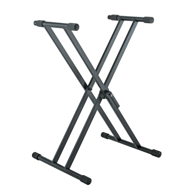 K&M Rick keyboard stand in black with sturdy metal frame and adjustable height mechanism