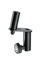 K&M speaker tilt adapter black metal construction front angle view professional audio