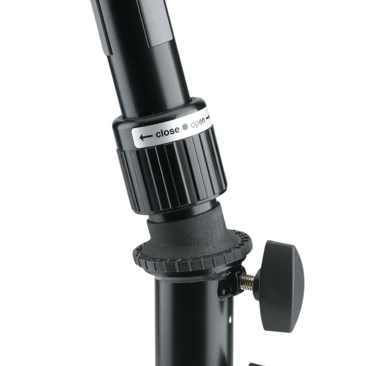 K&M speaker tilt connector black metal mounting bracket front view