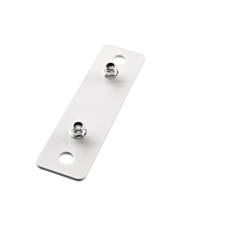 K&M speaker wall mount adapter plate 5 in black finish, front view showing mounting interface