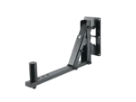 K&M black speaker wall mount with adjustable tilt and swivel mechanism front view