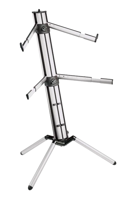K&M Spider Pro keyboard stand anodized aluminum construction with adjustable legs and professional design