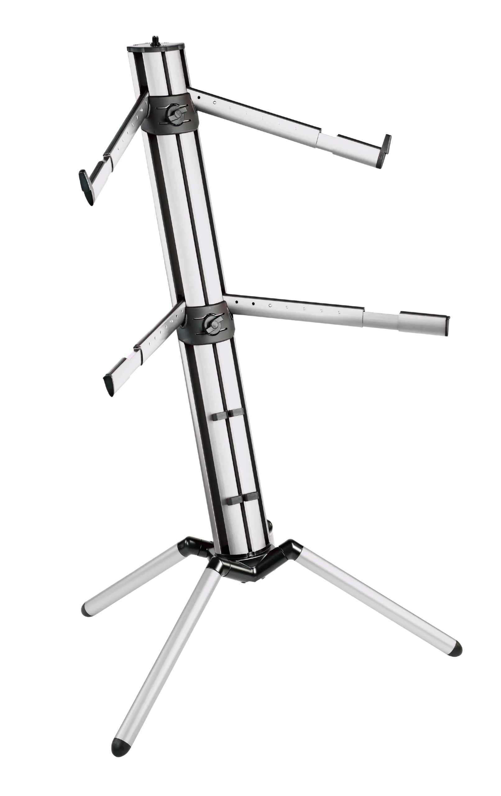 K&M Spider Pro Keyboard Stand Anodized Aluminum Front View K&M Spider Pro keyboard stand anodized aluminum construction with adjustable legs and professional design