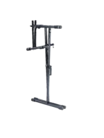 K&M Stacker black microphone stand mechanism detail showing locking collar and adjustment hardware