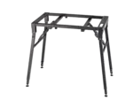 K&M table-style keyboard stand in black with sturdy base and adjustable height mechanism