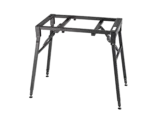 K&M table-style keyboard stand in black with sturdy base and adjustable height mechanism
