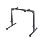 K&M black table-style keyboard stand with adjustable height and sturdy base construction