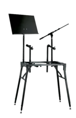 K&M table-style keyboard stand black dimensional specifications and measurements diagram